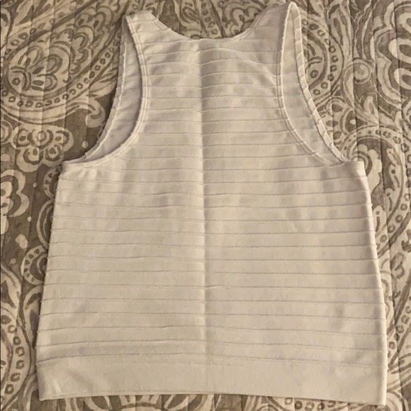 White Ribbed Crop Top - Picture 2 of 2